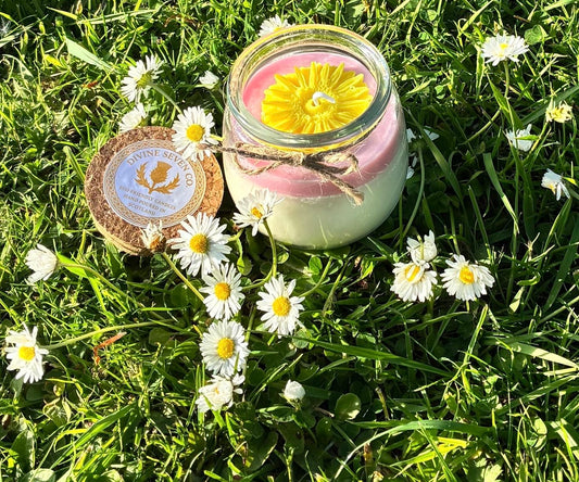 Vegan Golden Spring Candle hand-poured in Scotland